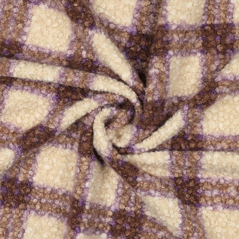 Dzianina bouclé Kratka – zieleń/mleczna biel, image number 3