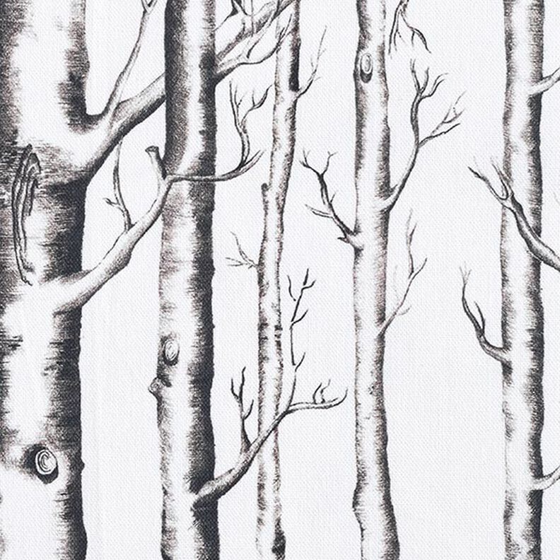 Tkanin dekoracyjna Half panama pnie drzew – mleczna biel,  image number 6