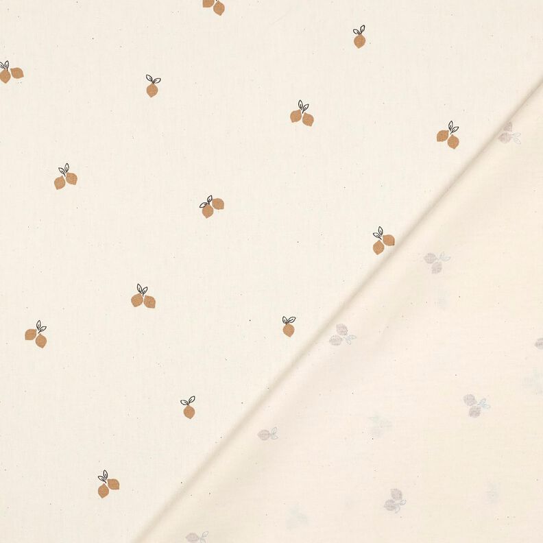 GOTS Popelina bawełniana małe cytryny | Poppy Fabrics – naturalny/brąz sarni, image number 4