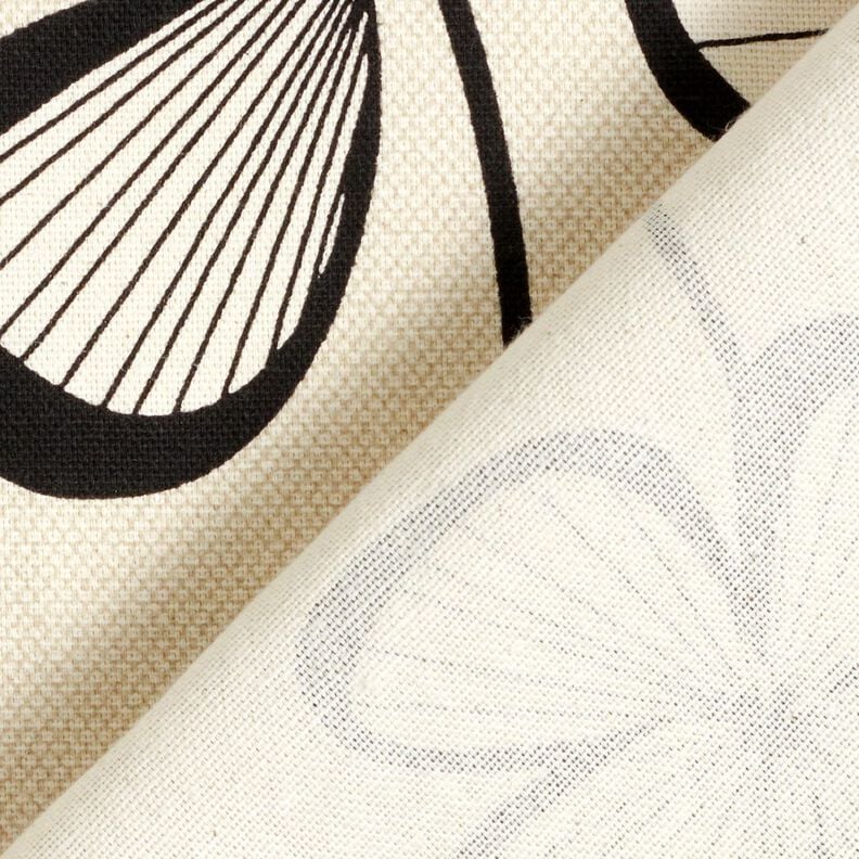 Tkanin dekoracyjna Half panama abstrakcyjna koniczyna &ndash; naturalny/czerń,  image number 4