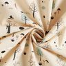 GOTS Tkanina bawełniana Kreton ptaki w lesie – naturalny/eukaliptusowy,  thumbnail number 3
