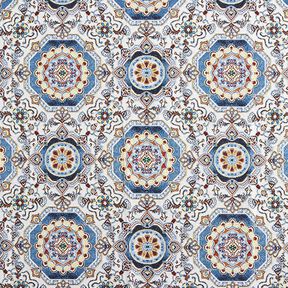 Tkanin dekoracyjna Gobelin orientalna mandala – błękit/kość słoniowa, 