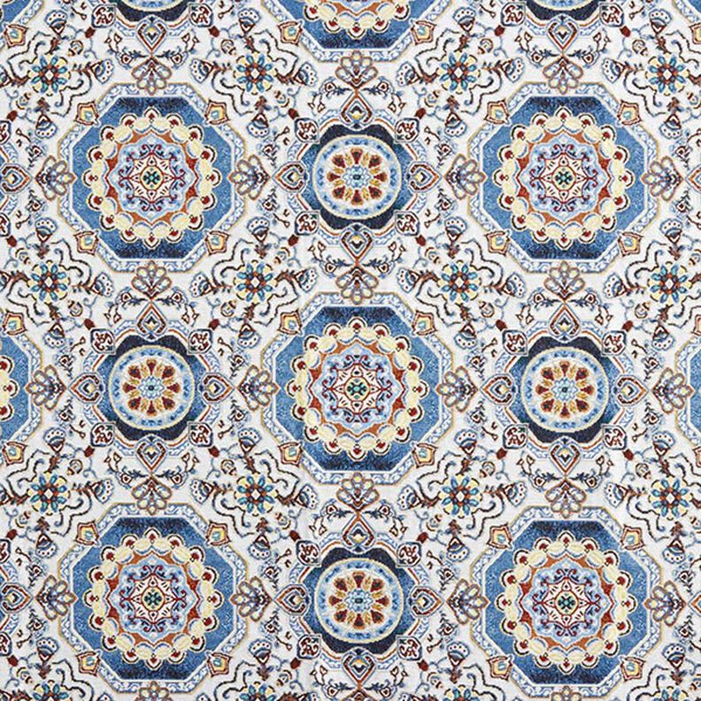 Tkanin dekoracyjna Gobelin orientalna mandala – błękit/kość słoniowa,  image number 1