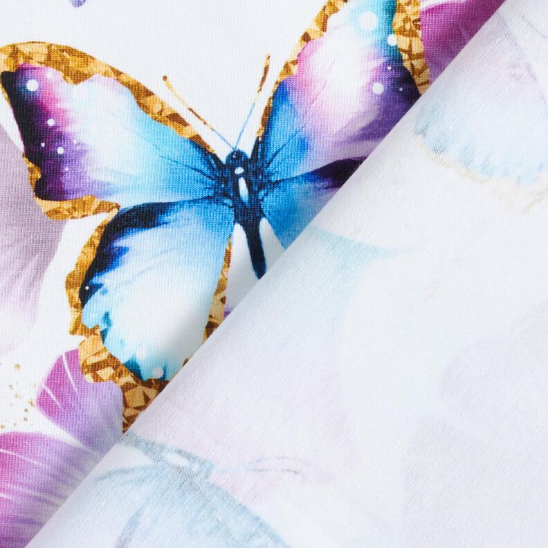 Dżersej bawełniany motyle z miłorzębu | Glitzerpüppi  – biel,  image number 4