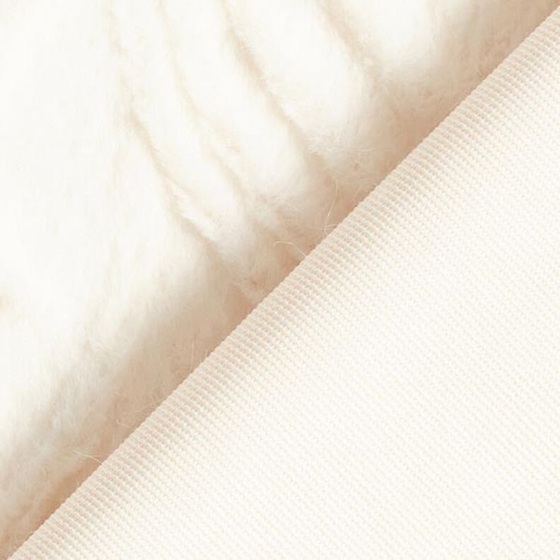 Sztuczne futerko faliste linie – mleczna biel,  image number 4