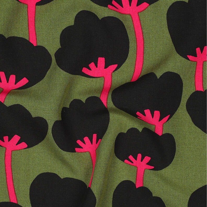 Lenzing Ecovero™ Poppies | Nerida Hansen – oliwka/czerń,  image number 2