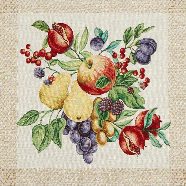 Panel dekoracyjny Gobelin kolorowe owoce – jasnobeżowy/czerwień karminowa,  image number 1