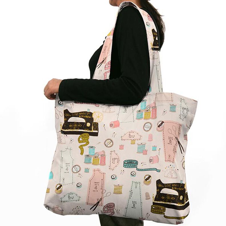 Tkanin dekoracyjna Half panama maszyna do szycia &ndash; jasnobeżowy/łosoś,  image number 8