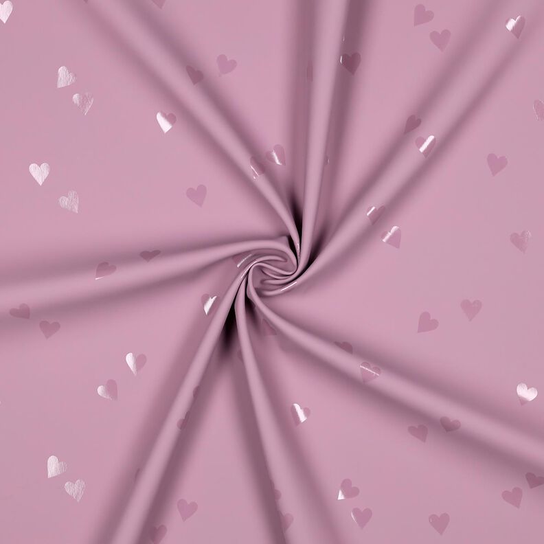 Tkanina na kurtki przeciwdeszczowe serduszka | Poppy Fabrics – jasny brudny róż,  image number 3