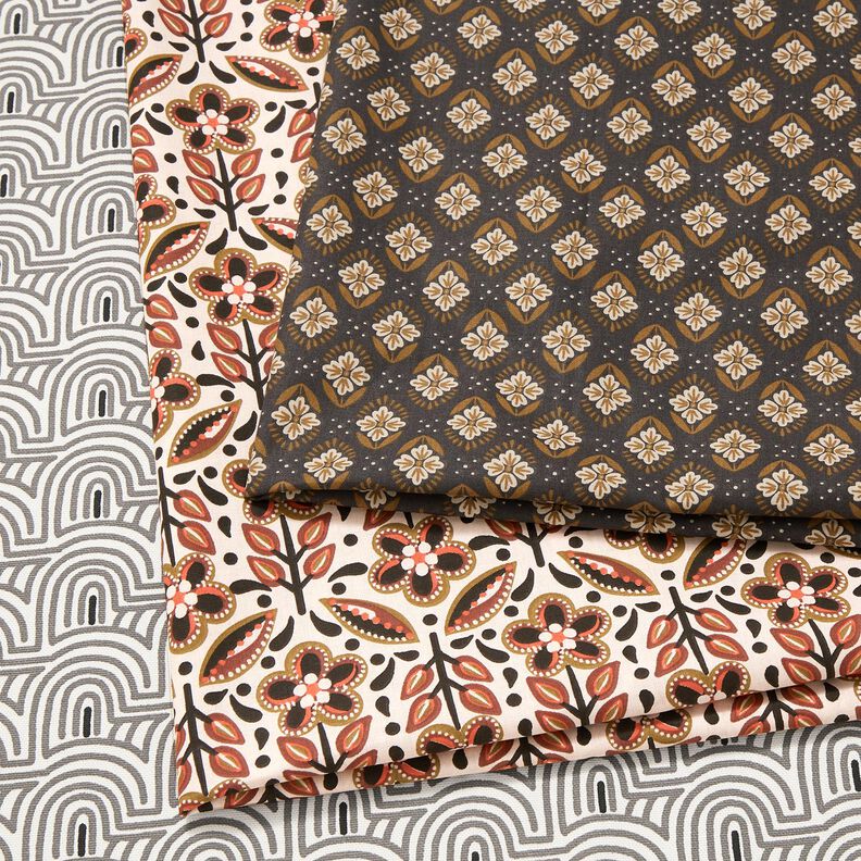 Tkanina bawełniana Kreton kwiatowe kafelki &ndash; granit,  image number 5