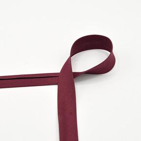 Taśma skośna bawełniana Popelina [20 mm] – bordo, 