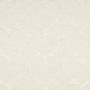 Sztuczne futerko wzór w serca | Poppy Fabrics – mleczna biel, 