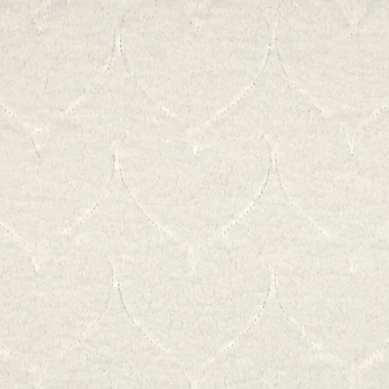 Sztuczne futerko wzór w serca | Poppy Fabrics – mleczna biel,  image number 1
