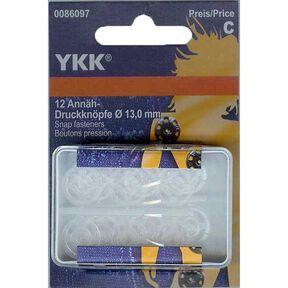 Zatrzaski do przyszycia, plastik 1 – przezroczysty | YKK, 