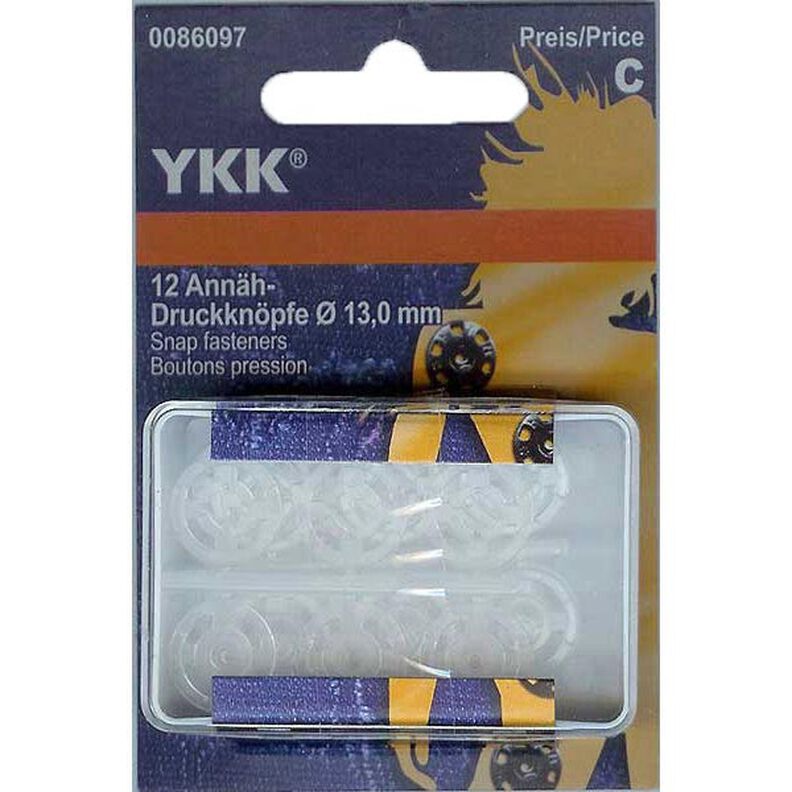 Zatrzaski do przyszycia, plastik 1 – przezroczysty | YKK,  image number 1