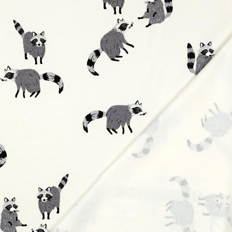 Dżersej bawełniany szopy pracze nadruk cyfrowy | Poppy Fabrics – mleczna biel,  image number 4