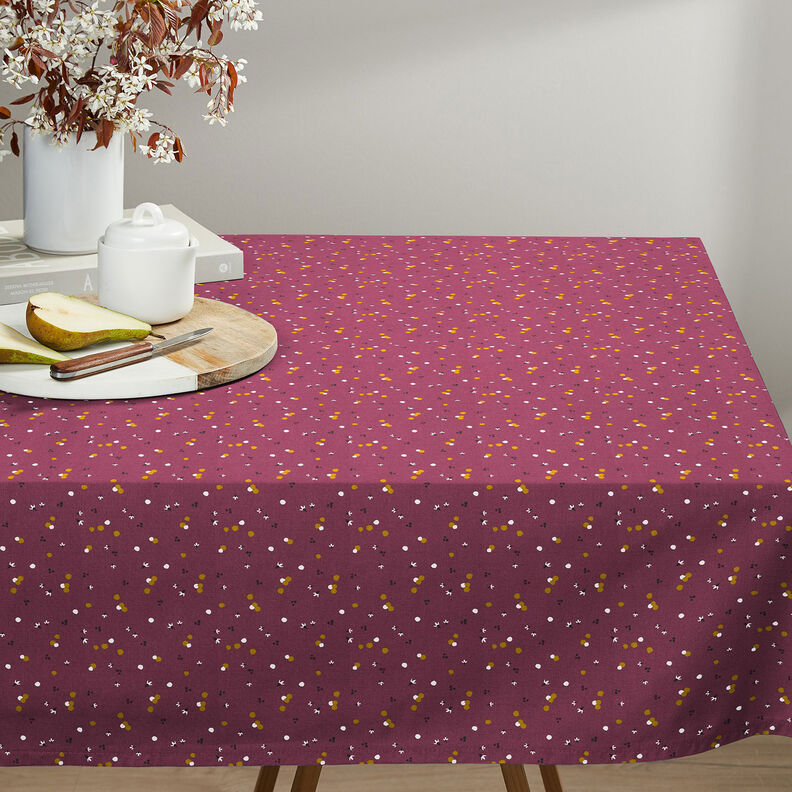 Tkanina bawełniana Kreton kolorowe kropki – merlot,  image number 6
