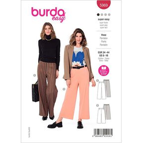 Spodnie na gumce w talii | Burda 5969 | 34-44, 