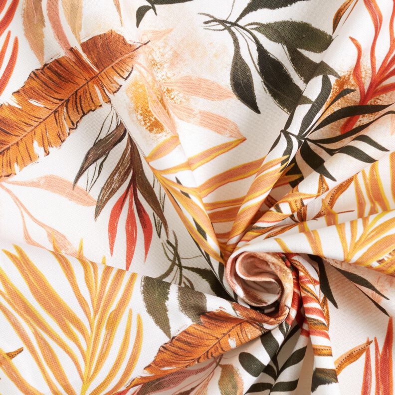 Tkanin dekoracyjna Half panama cyfrowe liście palmowe – kość słoniowa,  image number 3