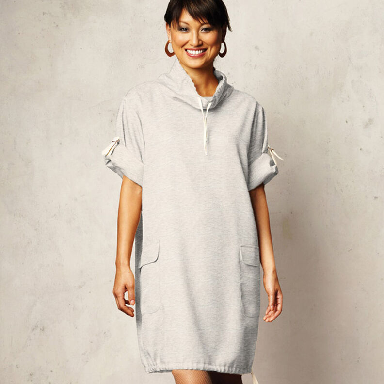 Lekka dresówka pętelkowa french terry melanż – jasnoszary,  image number 3