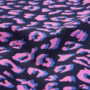 Bawełna powlekana abstrakcyjna panterka | Poppy Fabrics – ciemnogranatowy/pink, 