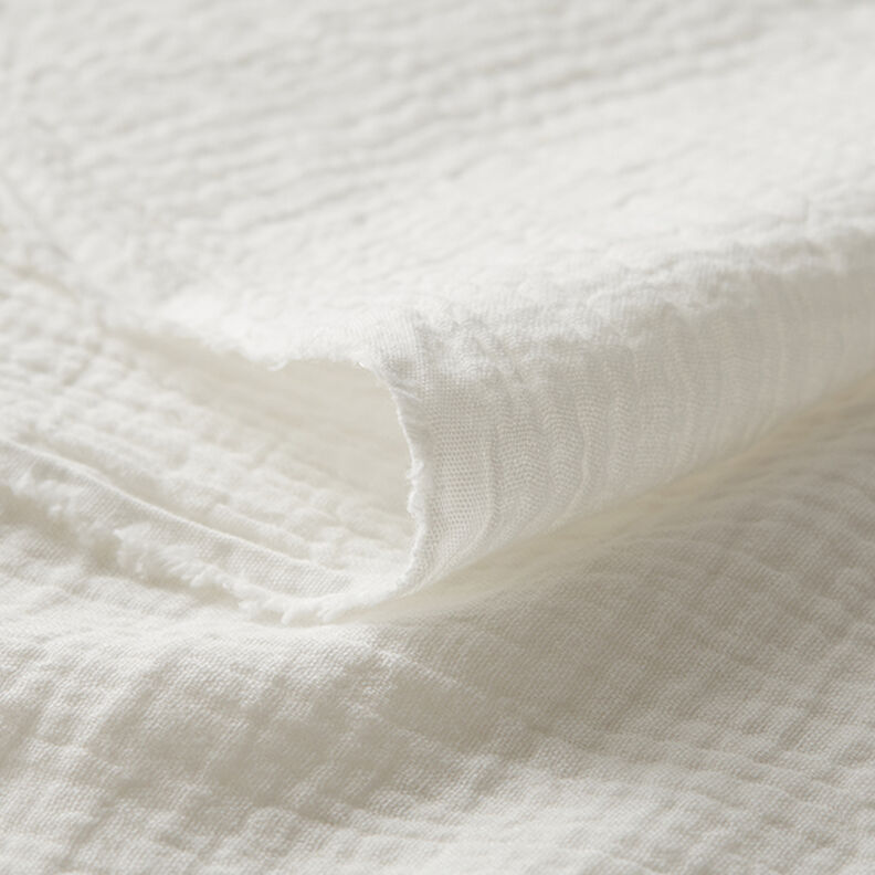 Muślin / Tkanina double crinkle – mleczna biel,  image number 5