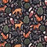 Dzianina dresowa drapana zwierzęta w lesie nadruk cyfrowy | Poppy Fabrics – ciemnogranatowy,  thumbnail number 1