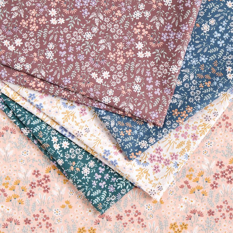Bawełna powlekana kolorowa łąka kwietna – jasnoniebieski jeans/jasnoniebieski,  image number 6