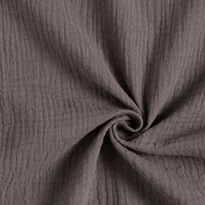 GOTS Muślin / Tkanina double crinkle | Tula – ciemnoszary, 
