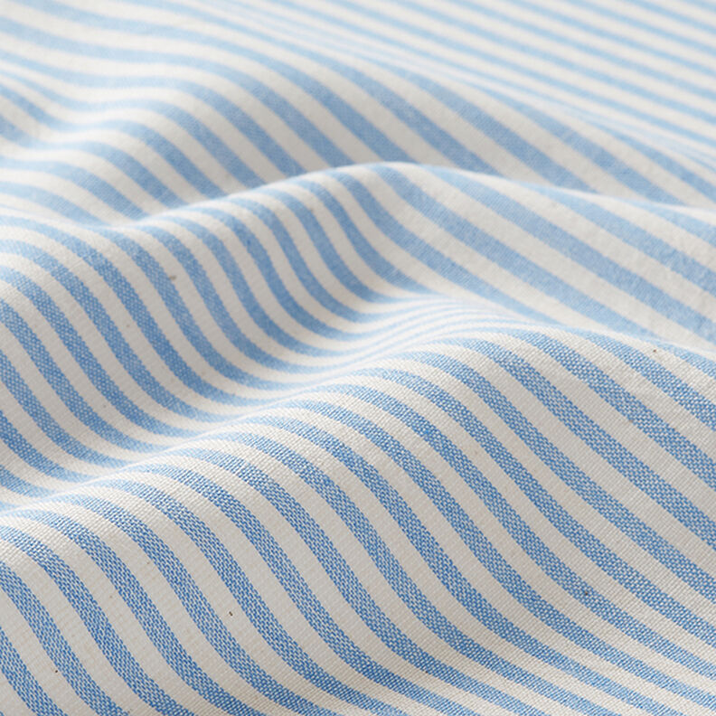 Mieszanka bawełny z wiskozą paski – jasnoniebieski/mleczna biel,  image number 2