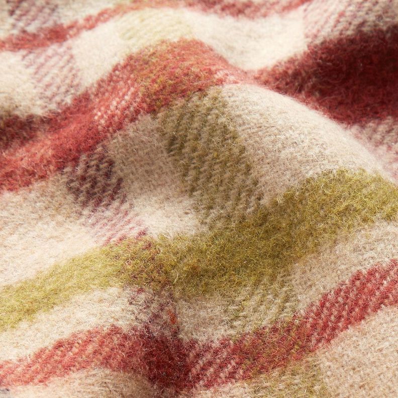 Dwustronny materiał na płaszcze w kratę – beż/brąz, image number 3