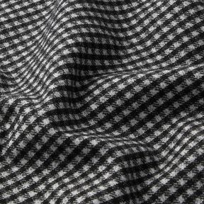 Dzianina płaszczowa strecz w małą kratkę – jasnoszary/czerń,  Dzianina płaszczowa strecz w małą kratkę – jasnoszary/czerń,