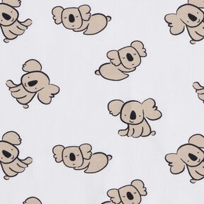 GOTS Dżersej bawełniany koala | Poppy Fabrics – biel/migdałowy, 