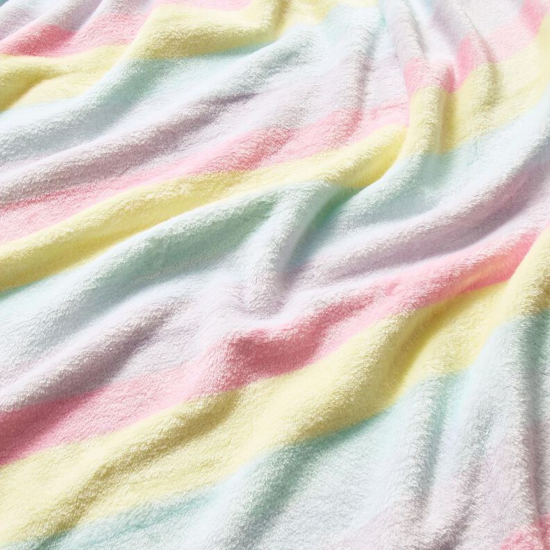 Miękki polar pastelowe tęczowe paski – jasna żółć/róż,  image number 2