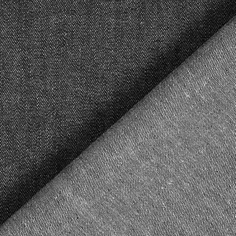 Tkanina bawełniana chambray przypominająca dżins – czerń,  image number 3