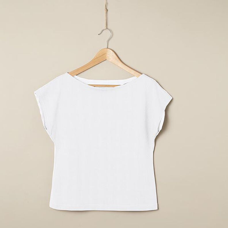 Dżersej bawełniany średniej ciężkości, jednokol. – biel,  image number 6