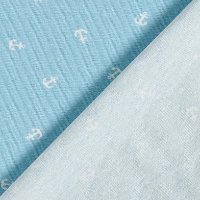 Dżersej bawełniany małe kotwice nadruk cyfrowy – jasnoniebieski,  image number 4
