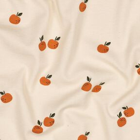 GOTS Dżersej bawełniany pomarańcze | Poppy Fabrics – jasnobeżowy/karmelka, 
