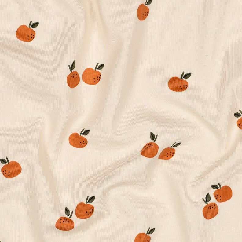 GOTS Dżersej bawełniany pomarańcze | Poppy Fabrics – jasnobeżowy/karmelka,  image number 2