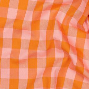Popelina bawełniana Kratka | Poppy Fabrics – róż/brzoskwiniowopomarańczowy, 