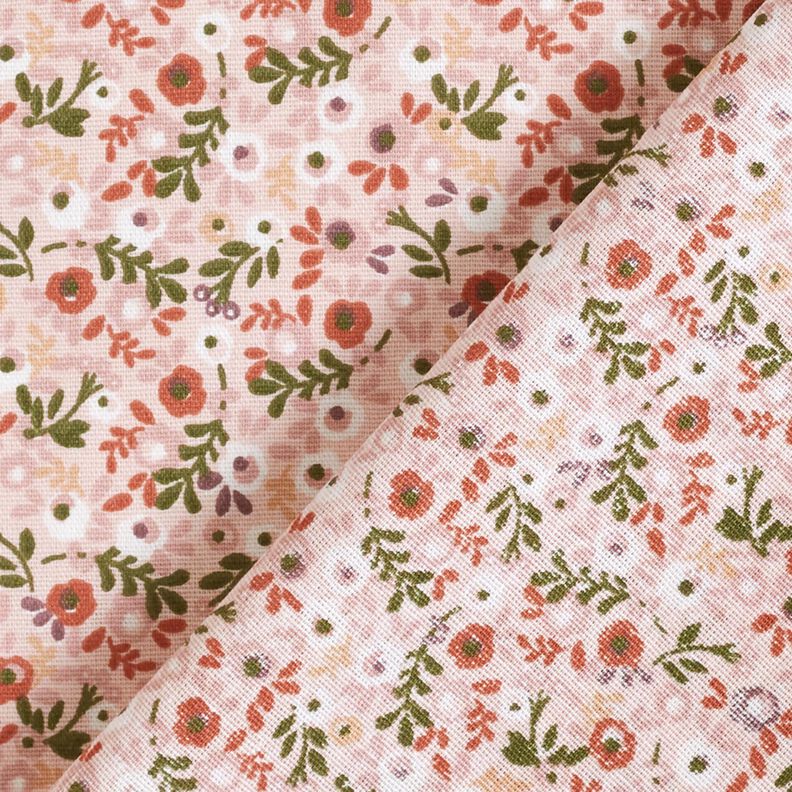 Popelina bawełniana małe kwiatuszki – różowy/miedź,  image number 4
