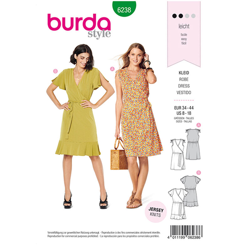 Sukienka kopertowa, Burda 6238 | 34 - 44,  image number 1