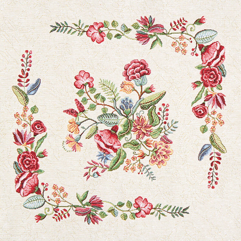 Element dekoracyjny gobelin romantyczny motyw kwiatowy – jasnobeżowy,  image number 1