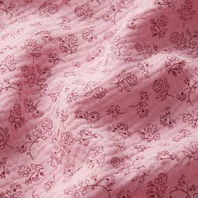Muślin / Tkanina double crinkle drobne motywy kwiatowe – róż, 