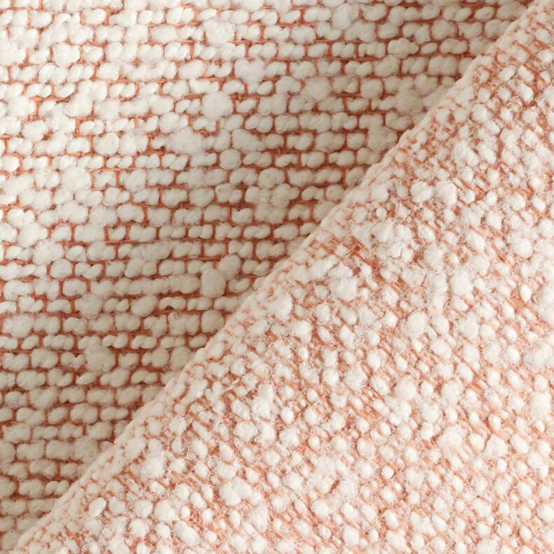 Tkanina outdoor Delikatna tkanina bouclé – łosoś/mleczna biel,  image number 4