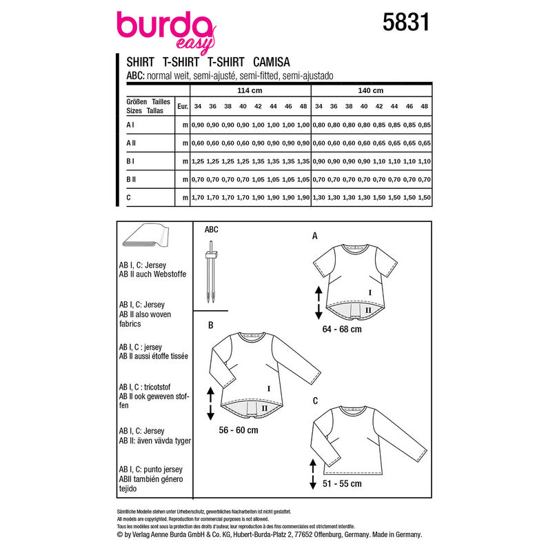 Koszula | Burda 5831 | 34-48,  image number 12