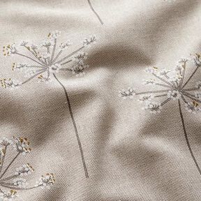 Tkanin dekoracyjna Half panama kwiat barszczu – naturalny/biel, 