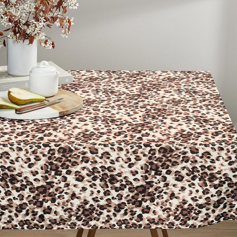 Tkanina bawełniana Kreton centki lamparta &ndash; jasnobeżowy/czerń,  image number 5