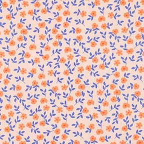 GOTS Popelina bawełniana drobne kwiatuszki | Poppy Fabrics – naturalny/brzoskwiniowopomarańczowy, 