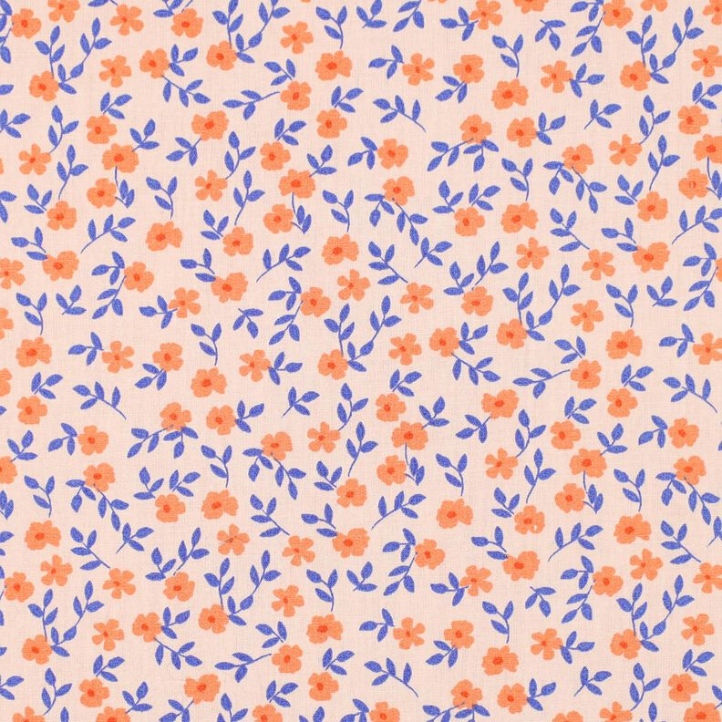GOTS Popelina bawełniana drobne kwiatuszki | Poppy Fabrics – naturalny/brzoskwiniowopomarańczowy, image number 1